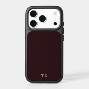 Burgundy Aesthetic iPhone Case Monogram