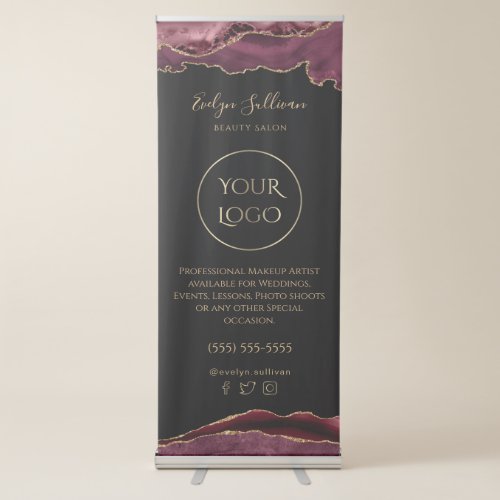 burgundy agate retractable banner