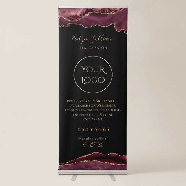 burgundy agate retractable banner (Front)