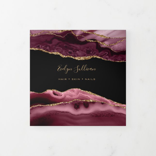 Burgundy Agate Trifold Brochure (Cover)