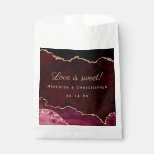 Burgundy Agate Wedding Favor Bag