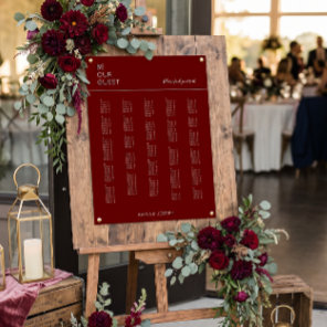 Burgundy Alphabetical Wedding Seating Chart