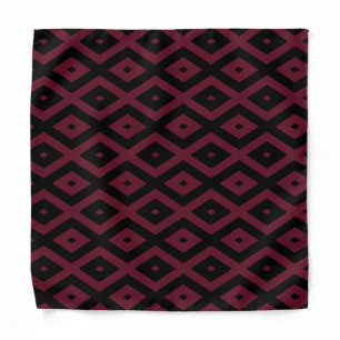 Burgundy and black diamond pattern bandana