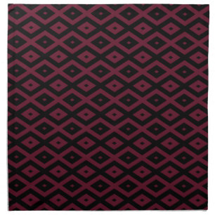 Burgundy and black diamond pattern cloth napkin