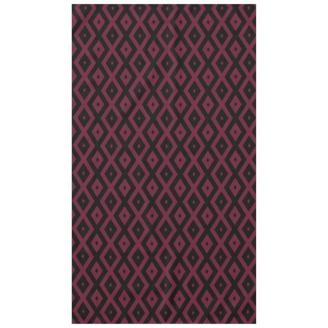 Burgundy and black diamond pattern tablecloth (Front)