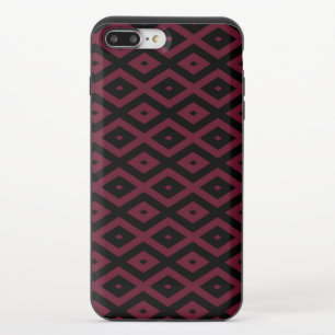 Burgundy and black diamond pattern iPhone 8/7 plus slider case