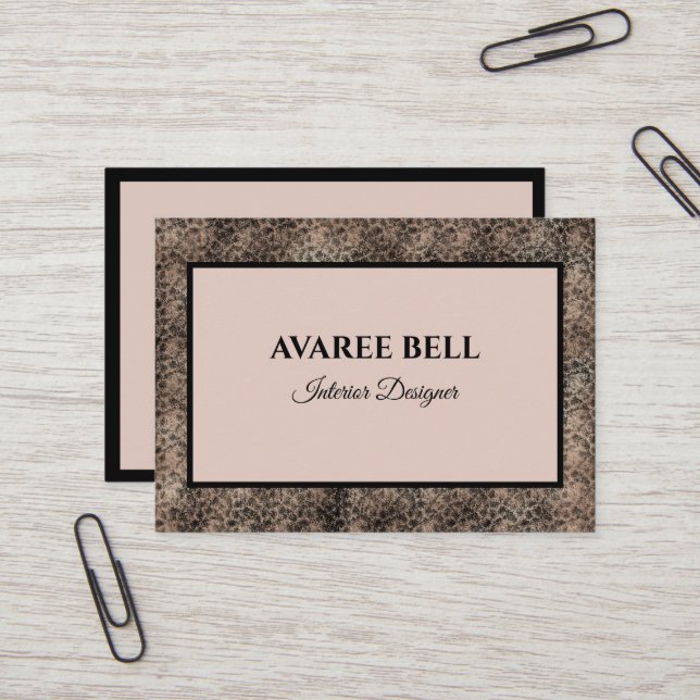 Burgundy and Black Interior Designer  Business Card (Front/Back In Situ)