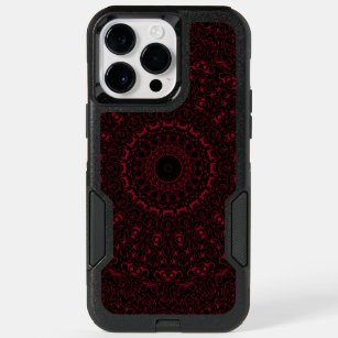 Burgundy and Black Mandala Kaleidoscope Medallion  OtterBox iPhone 14 Pro Max Case