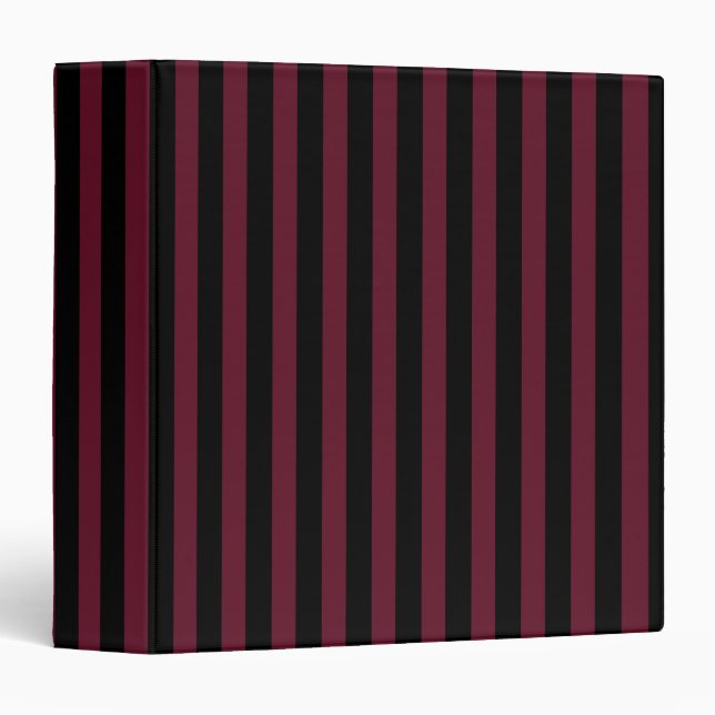 Burgundy and black stripes 3 ring binder (Front/Spine)