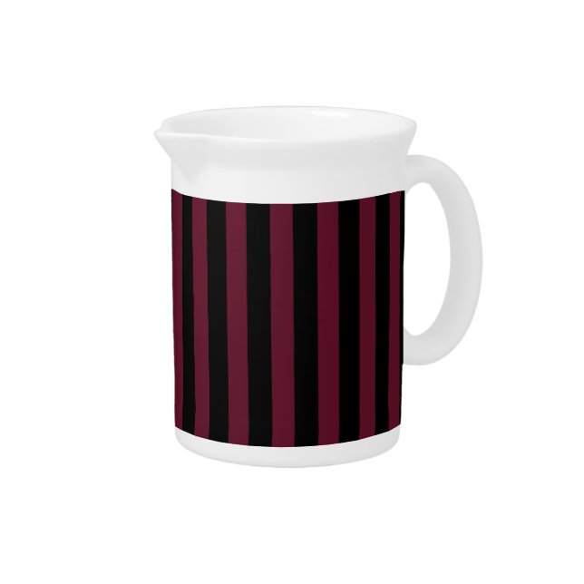 Burgundy and black stripes beverage pitcher (Right)