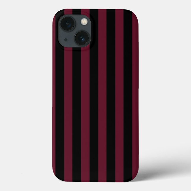Burgundy and black stripes Case-Mate iPhone case (Back)