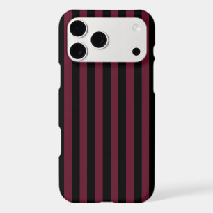 Burgundy and black stripes iPhone 17 pro max case