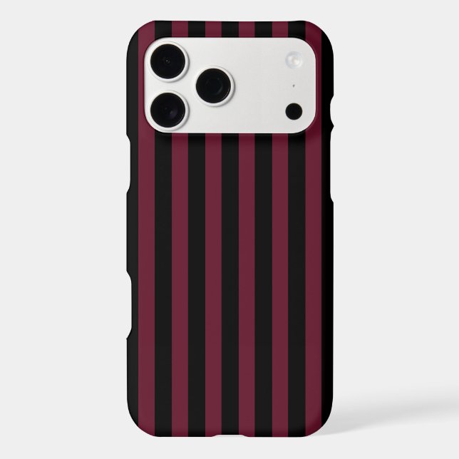 Burgundy and black stripes Case-Mate iPhone case (Back)