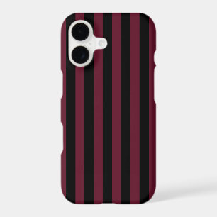 Burgundy and black stripes iPhone 17 case