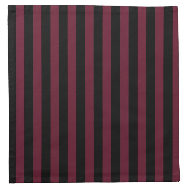 Burgundy and black stripes cloth napkin (Front)