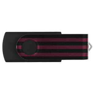 Burgundy and black stripes flash drive