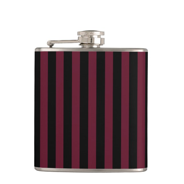 Burgundy and black stripes flask (Front)