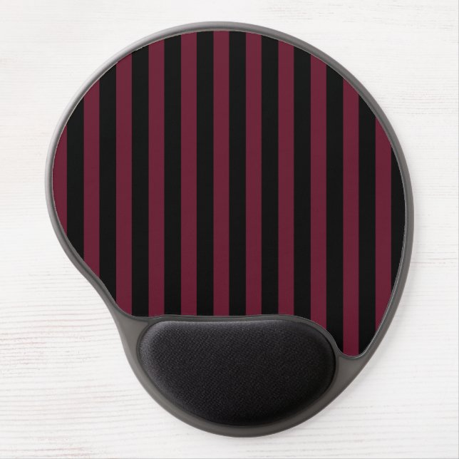 Burgundy and black stripes gel mouse pad (Front)