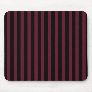 Burgundy and black stripes mouse pad