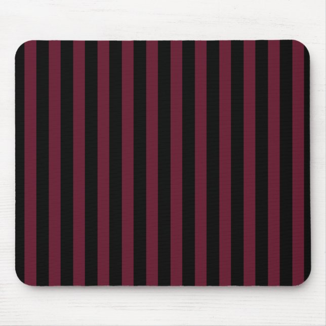 Burgundy and black stripes mouse pad (Front)
