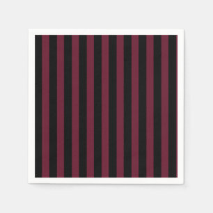 Burgundy and black stripes napkins