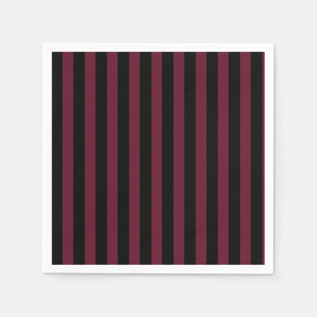 Burgundy and black stripes napkins (Front)