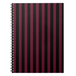 Burgundy and black stripes notebook