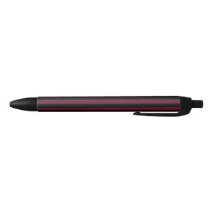 Burgundy and black stripes pen