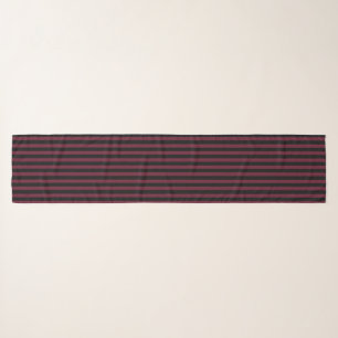 Burgundy and black stripes scarf