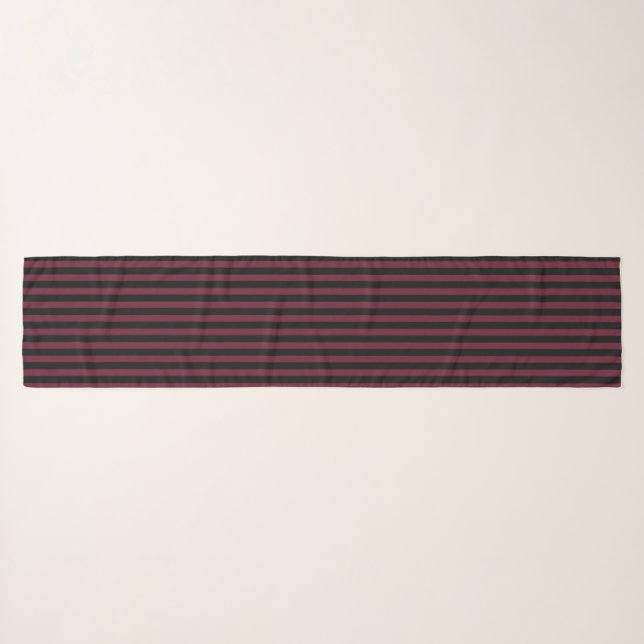 Burgundy and black stripes scarf (Front (Horizontal))