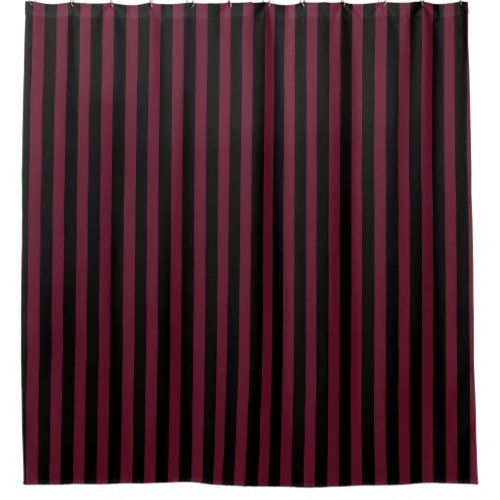 Burgundy and black stripes shower curtain