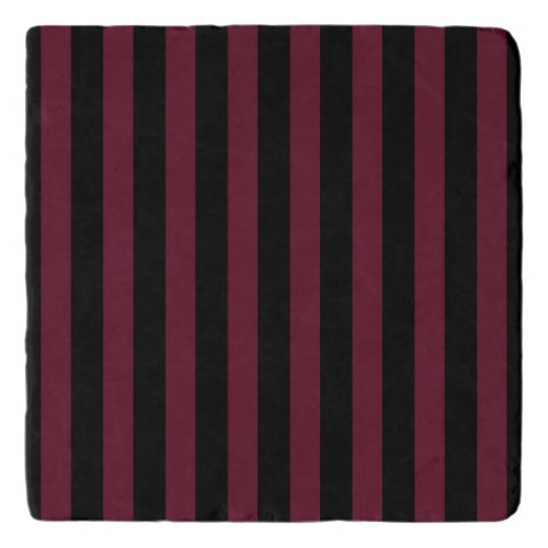 Burgundy and black stripes trivet