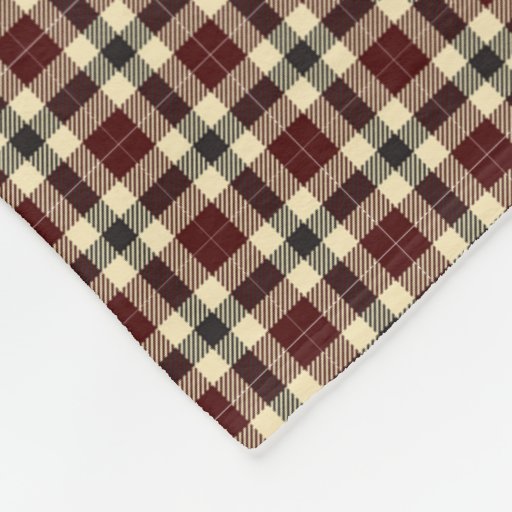 Burgundy and Black Tartan Plaid Fleece Blanket | Zazzle