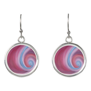 Burgundy and blue earrings