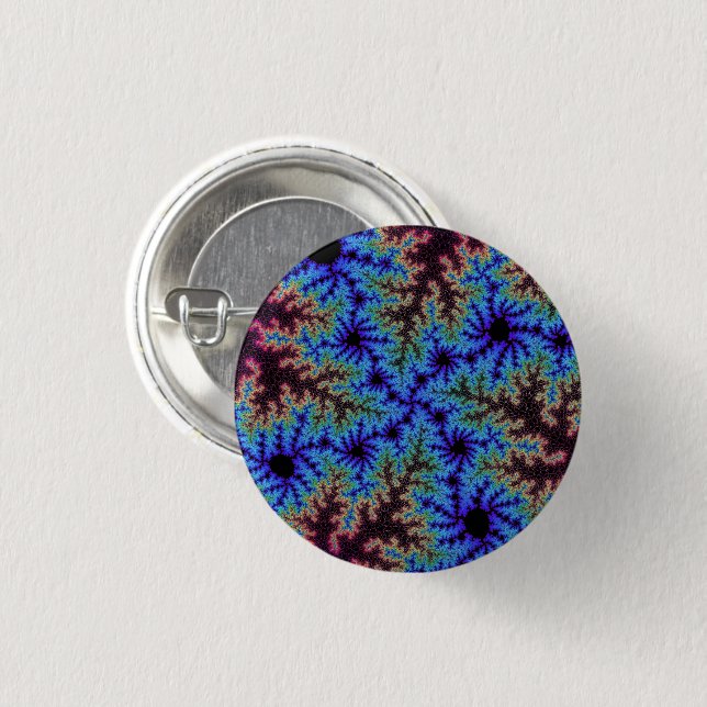 Burgundy and Blue Speckle Button (Front & Back)