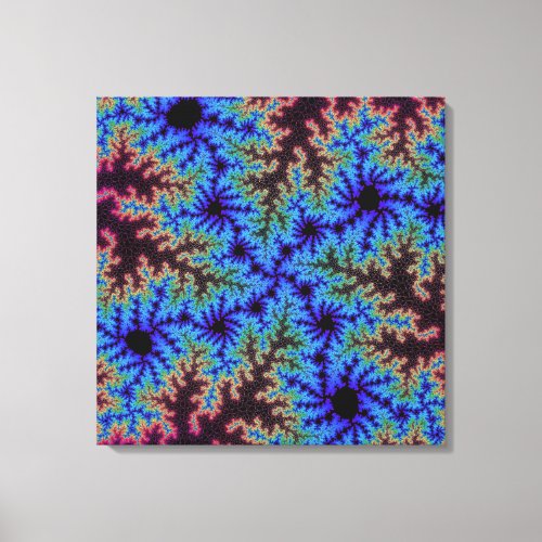Burgundy and Blue Speckle Canvas Print