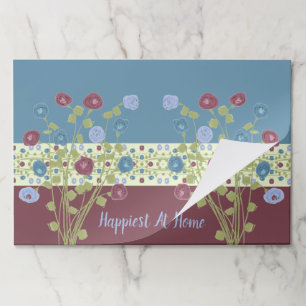 Burgundy And Blue With Green Paper Pad