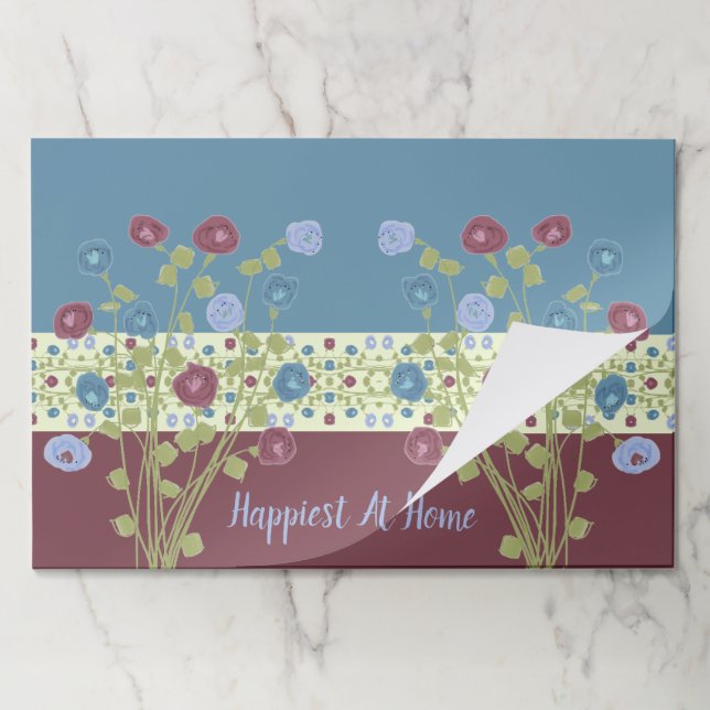 Burgundy And Blue With Green Paper Pad (Folded)