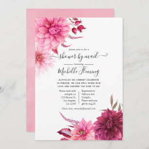 Burgundy and Blush Autumn Fall Baby Shower by Mail Invitation