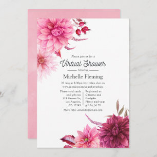 Burgundy and Blush Autumn Fall Virtual Baby Shower Invitation