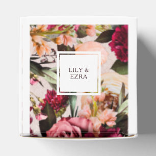 BURGUNDY AND BLUSH FAVOR BOXES