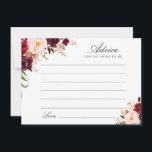 burgundy and blush floral advice card<br><div class="desc">A simple floral design with beautiful burgundy and blush pink watercolor flowers. Feel free to change the colors and text details.</div>