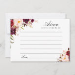 burgundy and blush floral advice card<br><div class="desc">A simple floral design with beautiful burgundy and blush pink watercolor flowers. Feel free to change the colors and text details.</div>