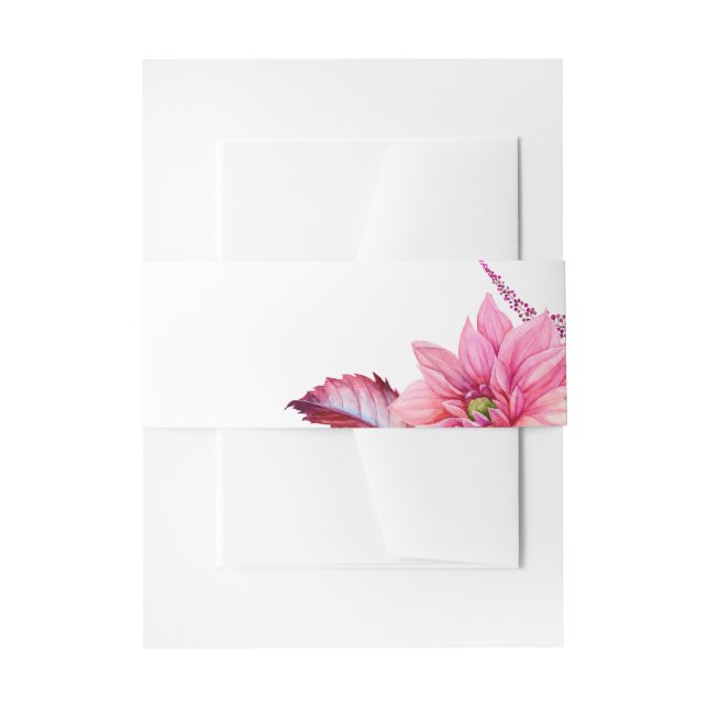 Burgundy and Blush Floral Thanksgiving Invitation Belly Band (Front Example)