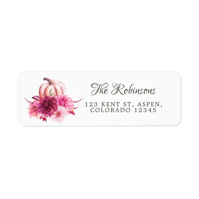 Burgundy and Blush Floral Thanksgiving Label (Front)