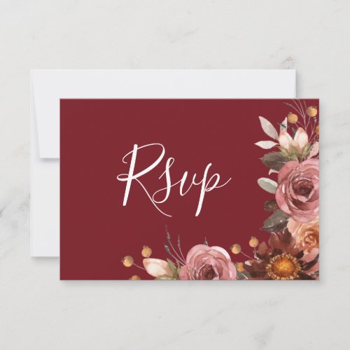 Burgundy and Blush Floral  wwithout meals RSVP