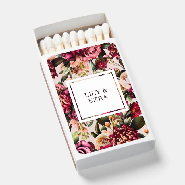 BURGUNDY AND BLUSH MATCHBOXES (Front Open)