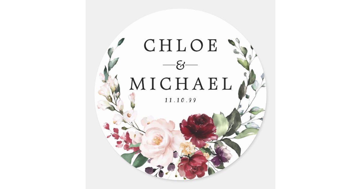 Burgundy and Blush Pink Personalized Wedding Classic ...