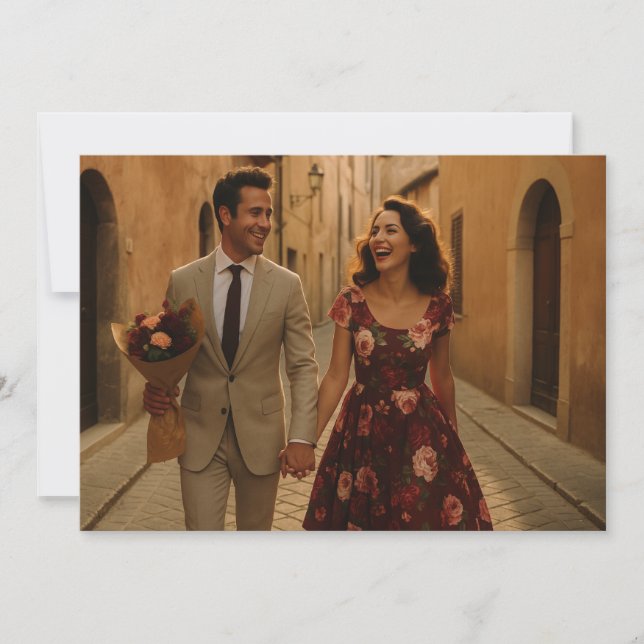 Burgundy and Blush Rose Save The Date (Front)