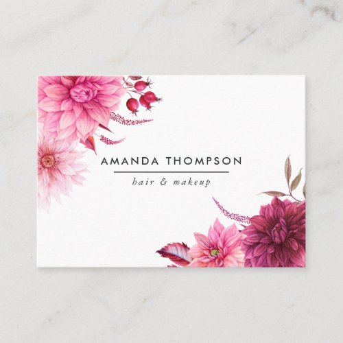 Burgundy and Blush Watercolor Floral Business Card
